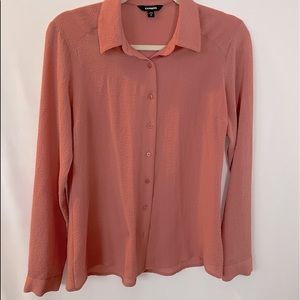 Express Textured Button-Up Top